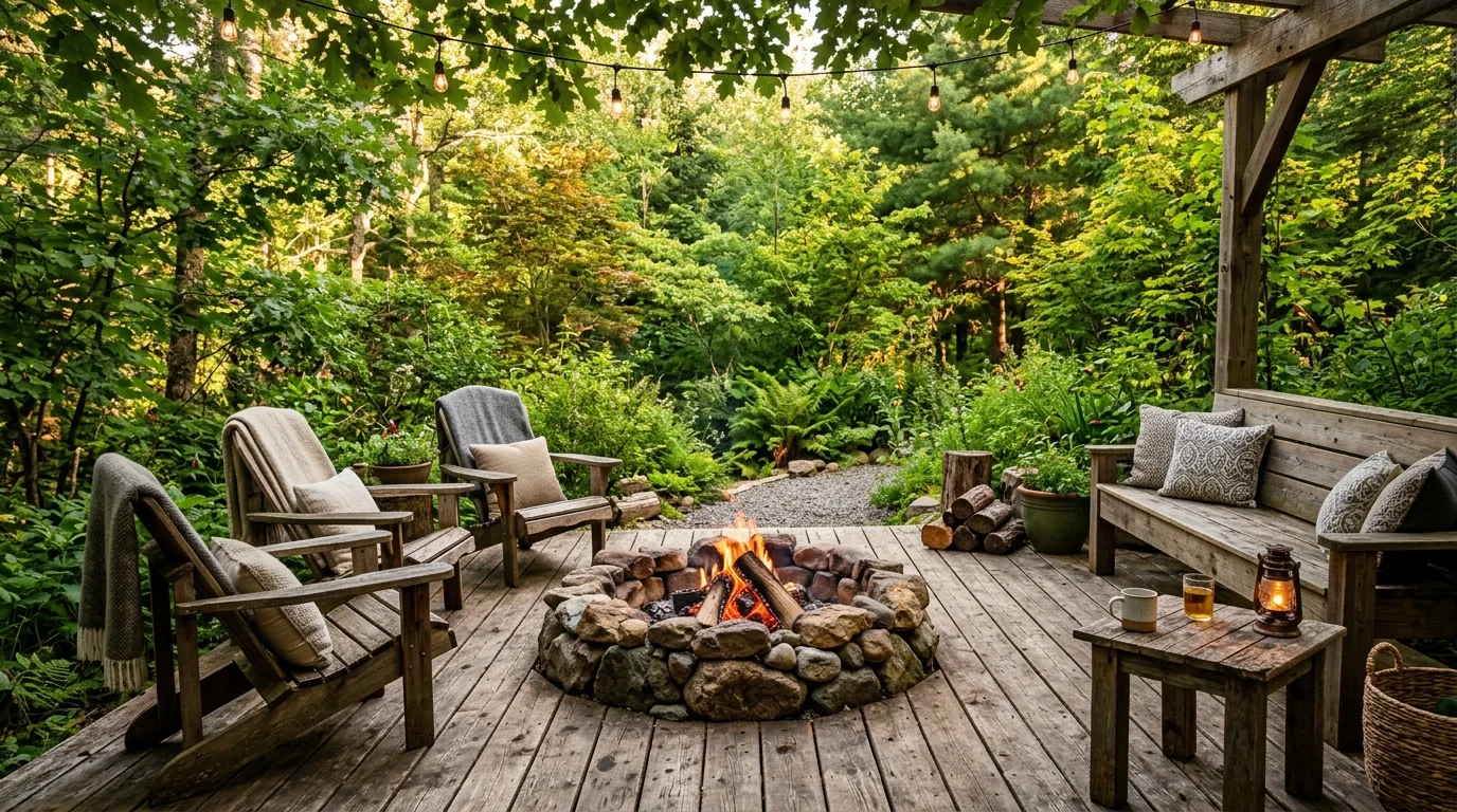 Rustic Oasis With Wooden Deck